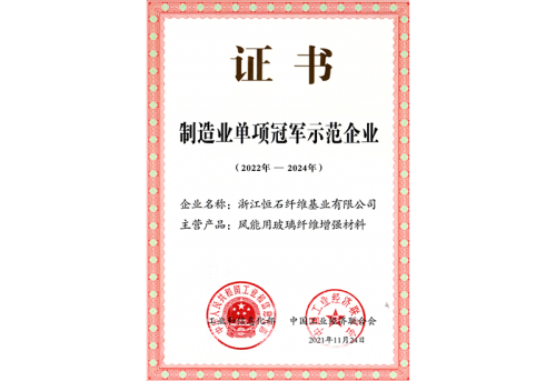 制造业单项冠军示范企业